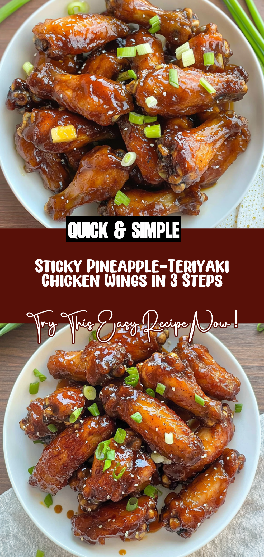 Sticky Pineapple-Teriyaki Chicken Wings in 3 Steps