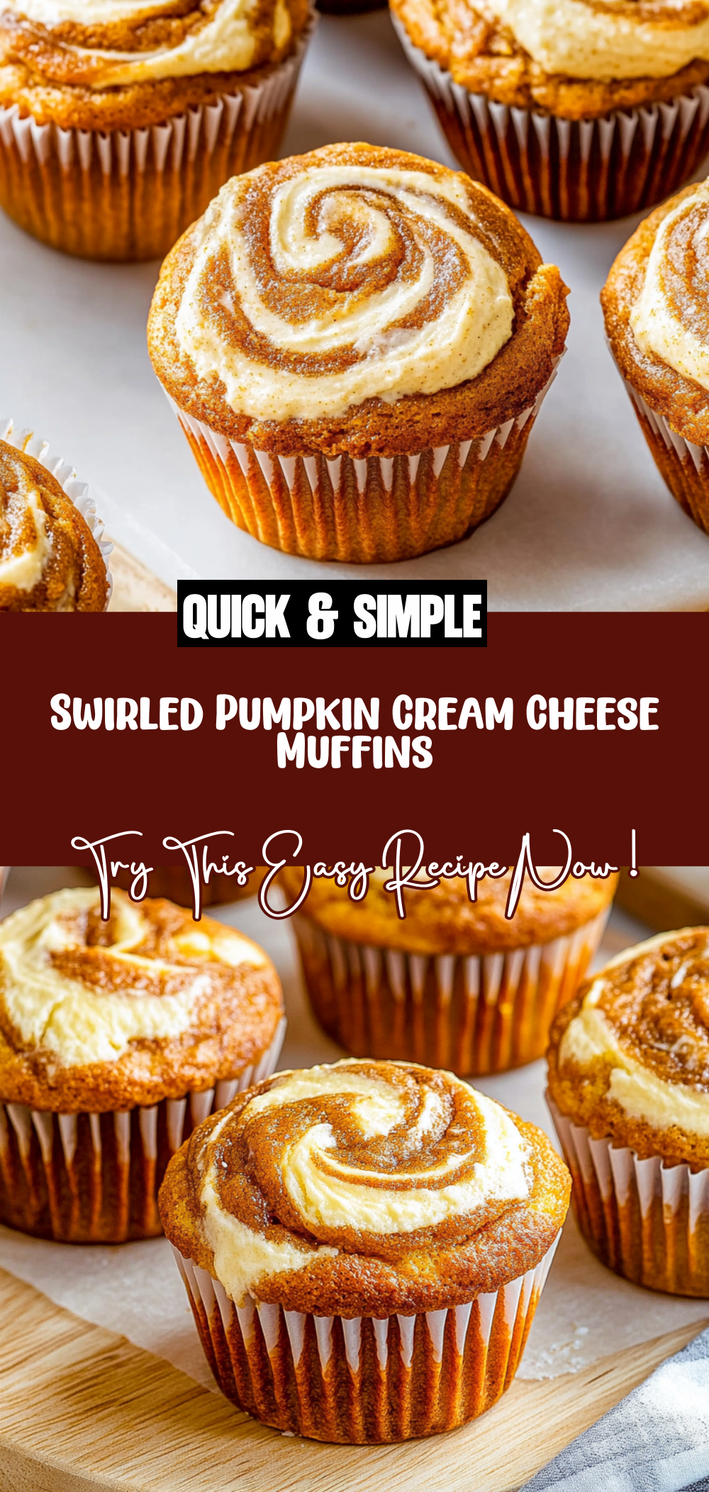 Swirled Pumpkin Cream Cheese Muffins