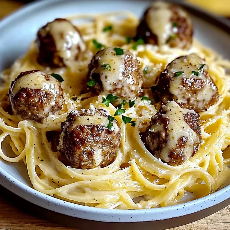 Garlic Butter Meatballs: Creamy Linguine Delight
