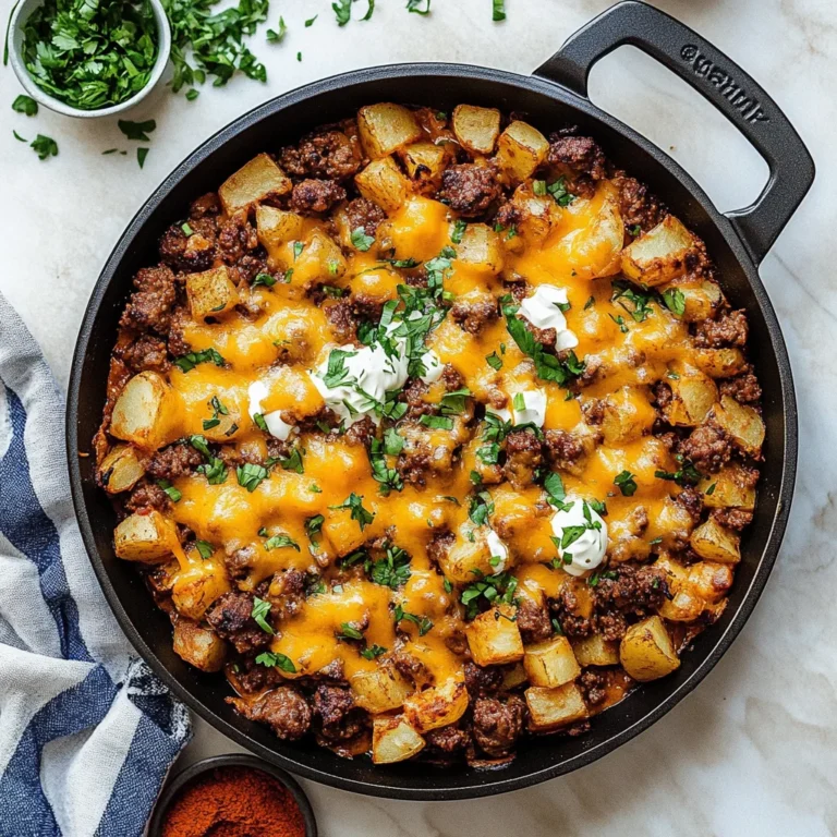 One-Pan Cheesy Meat & Potato Skillet: Cozy Comfort Food
