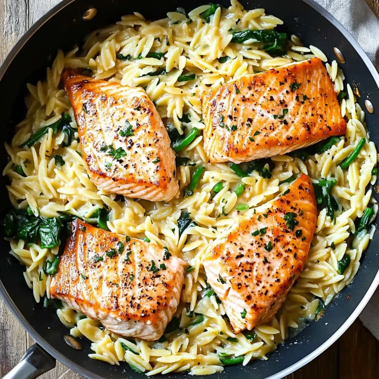 One Skillet Salmon with Lemon Orzo: Vibrant Delight at Home
