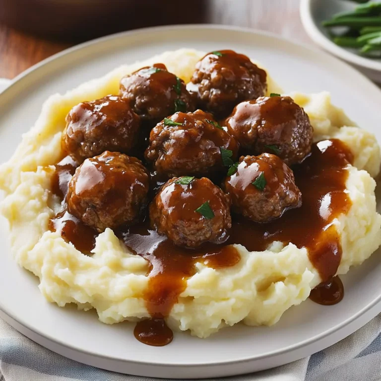 Salisbury Meatballs and Mashed Potatoes Recipe: Comfortin…