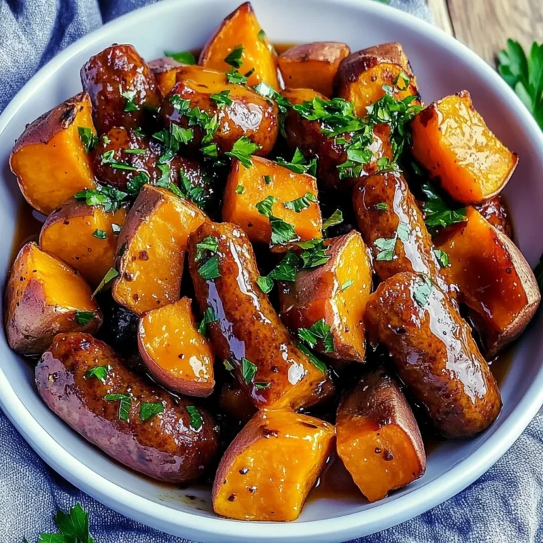 Sausage and Sweet Potatoes with Honey Garlic Sauce: Irres…