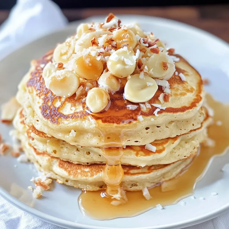 Toasted Coconut Macadamia Pancakes with Coconut Syrup: Dr…